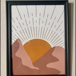 Set of 4 Framed Art With Black thin frame